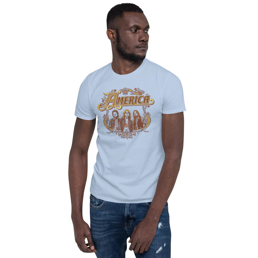 America - Band Badge Logo - Short-Sleeve Unisex Tee