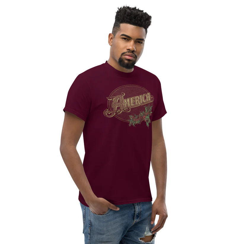 America - Vintage Logo - Holiday Edition - Unisex Cotton Tee