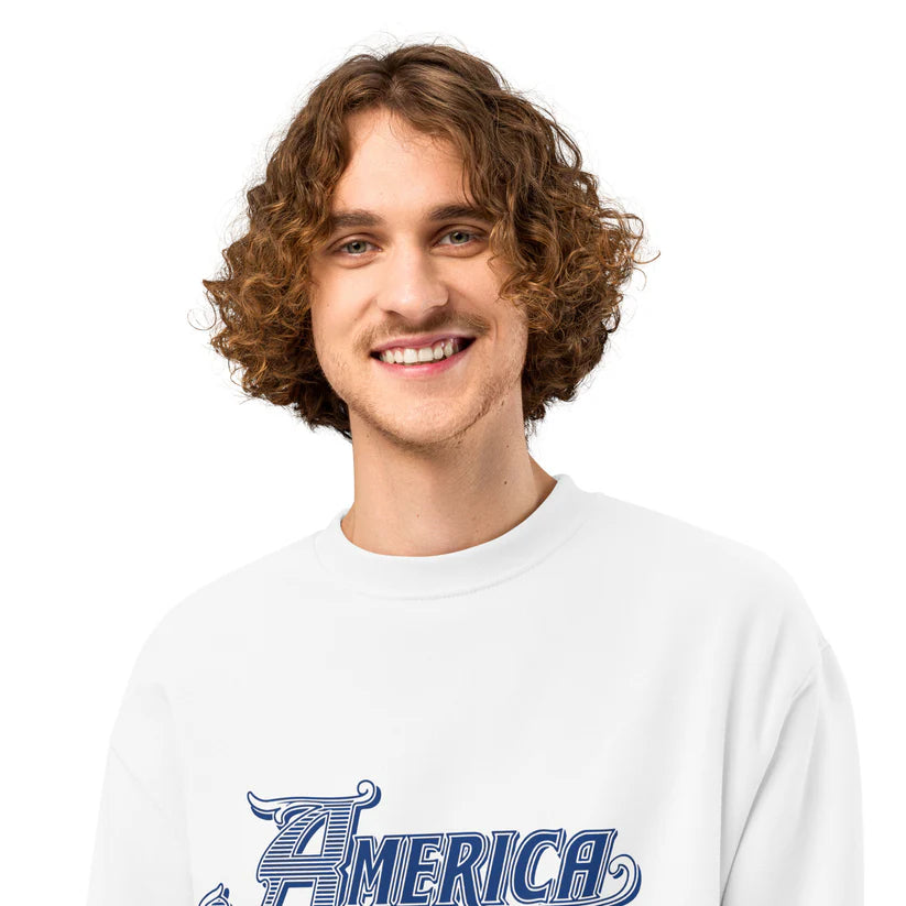 America - Vintage Logo - Oversized Heavyweight Sweatshirt