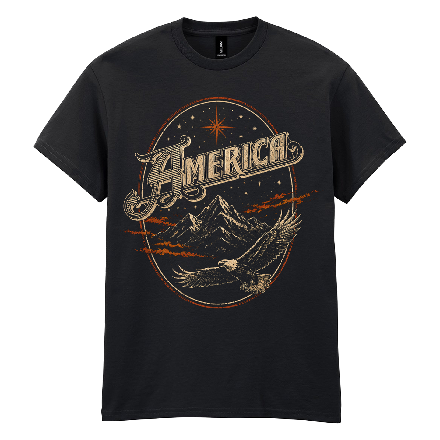 America - Mountain And Eagle - Tee
