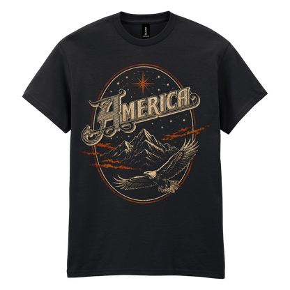 America - Mountain And Eagle - Tee