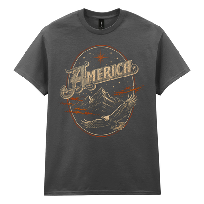 America - Mountain And Eagle - Tee