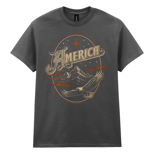 America - Mountain And Eagle - Tee