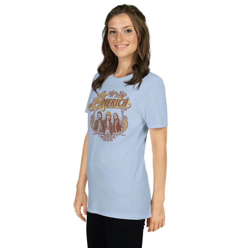 America - Band Badge Logo - Short-Sleeve Unisex Tee
