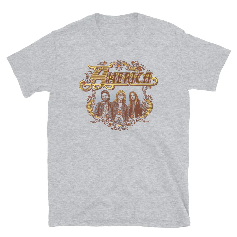 America - Band Badge Logo - Short-Sleeve Unisex Tee
