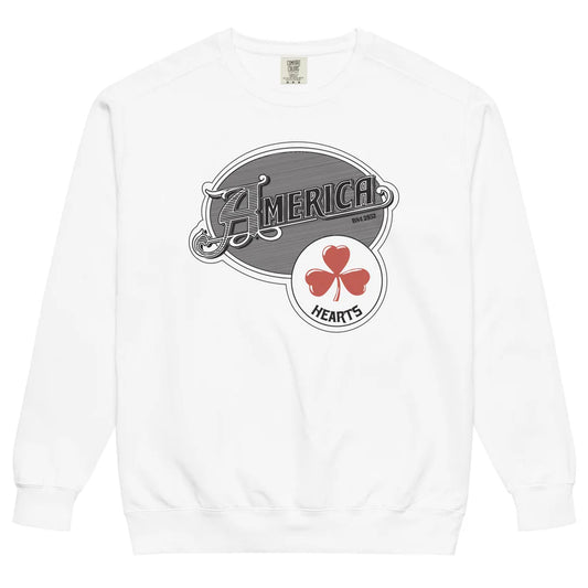 America - Hearts Unisex Garment-dyed Sweatshirt