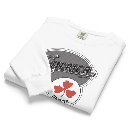 America - Hearts Unisex Garment-dyed Sweatshirt