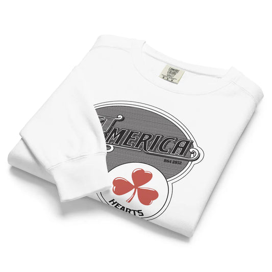 America - Hearts Unisex Garment-dyed Sweatshirt