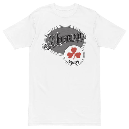 America - Hearts Men’s Premium Heavyweight Tee