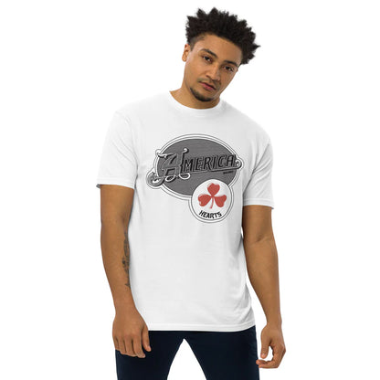 America - Hearts Men’s Premium Heavyweight Tee
