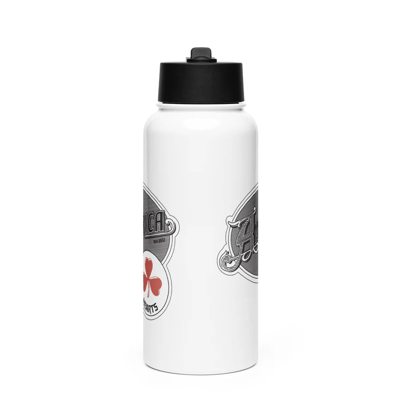 America - Hearts Stainless Steel Water Bottle With A Straw Lid