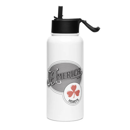 America - Hearts Stainless Steel Water Bottle With A Straw Lid