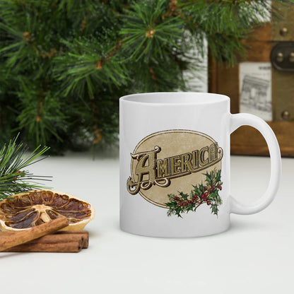 America - Holiday Logo White Coffee Mug