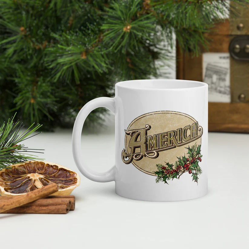 America - Holiday Logo White Coffee Mug