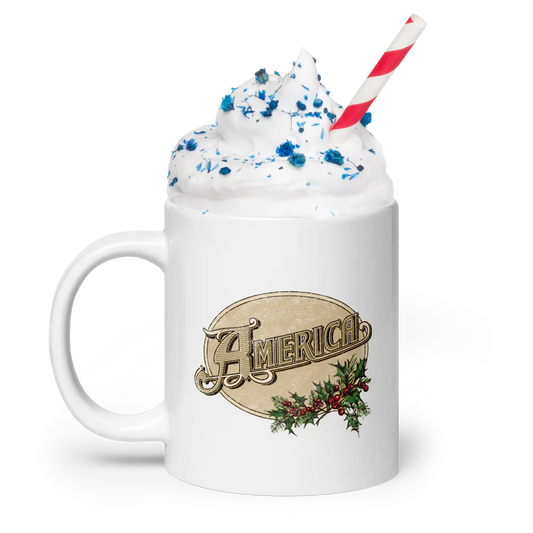 America - Holiday Logo White Coffee Mug