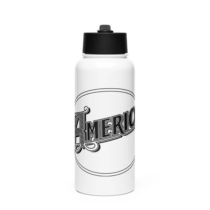 America - Stainless Steel Water Bottle With A Straw Lid