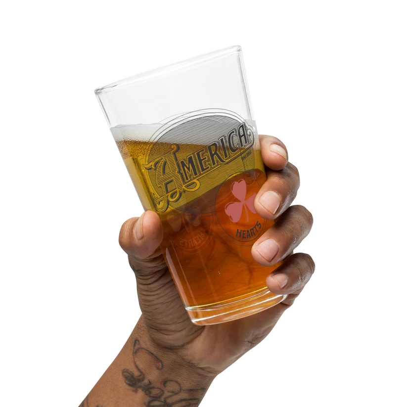 America - Hearts Shaker Pint Glass