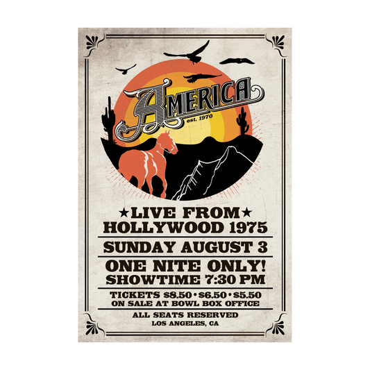 America - Live From Hollywood 1975 Poster