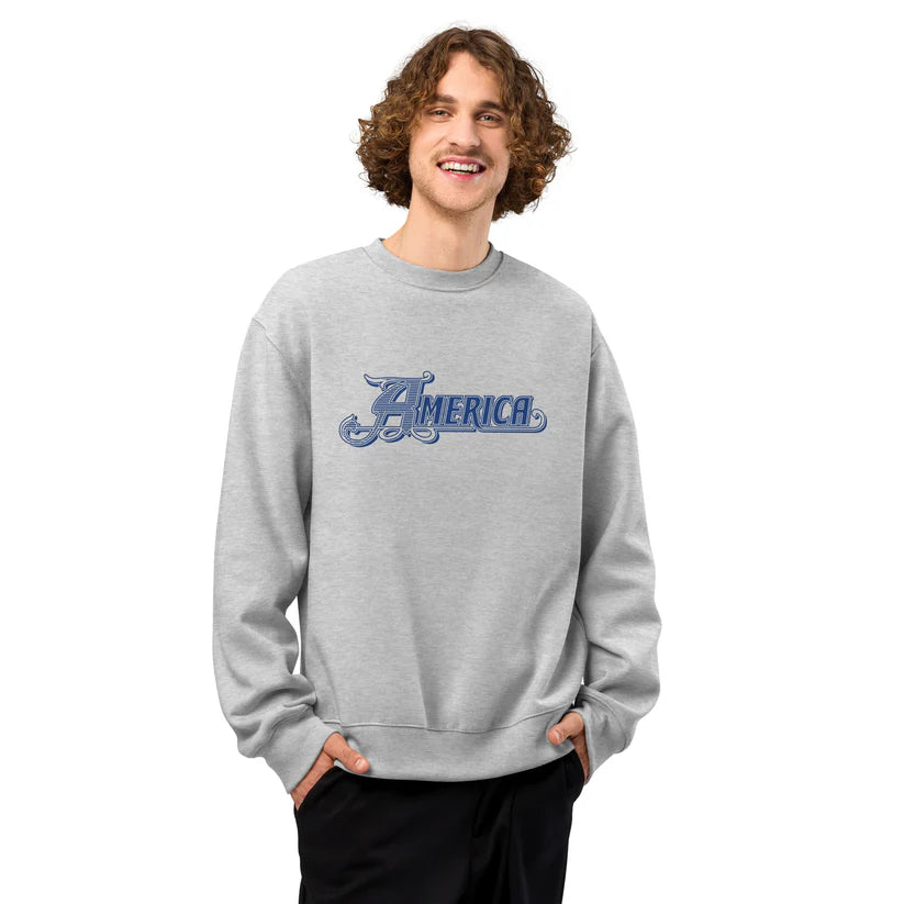 America - Vintage Logo - Oversized Heavyweight Sweatshirt