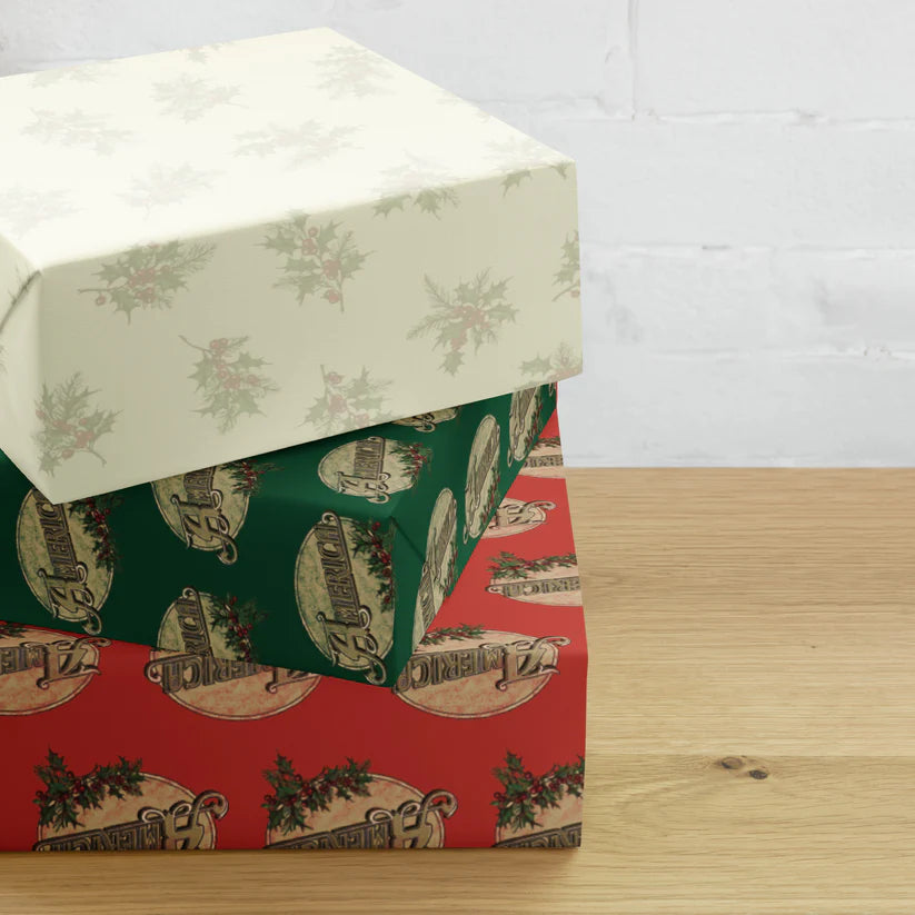 America - Holiday Vintage Logo - Wrapping Paper Sheets